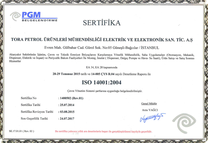 ISO 14001 2004 Cevre Yonetim Sistemi